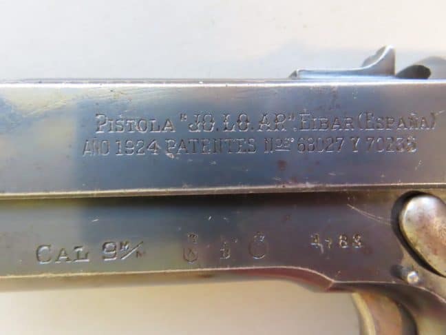 Scarce 9mm Spanish Model 1920 JO. LO. AR. Pistol