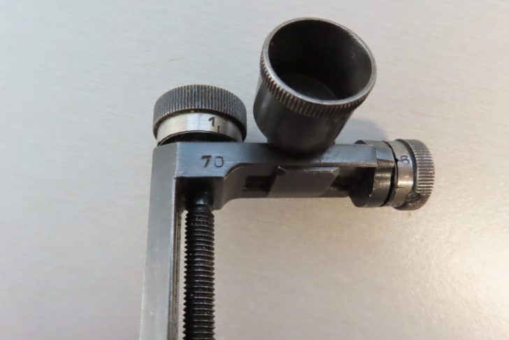 Diopter sight for a .22 TOZ Model 12 training rifle.