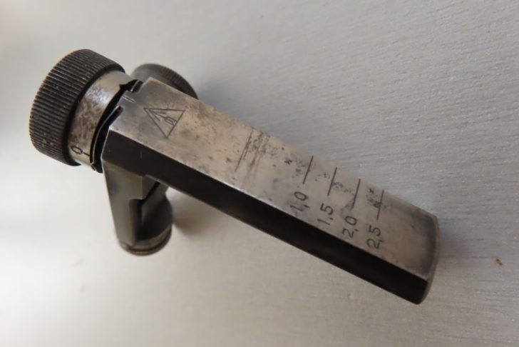 Diopter sight for a .22 TOZ Model 12 training rifle.